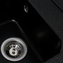 Черная мойка-чаша кухонная гранитная Platinum 4050 Korrado с золотистыми вкраплениями