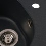Гранітна мийка кухонна Platinum 510 LUNA Антрацит матовий круглої форми