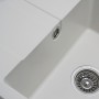 Біла кухонна мийка врізної установки Platinum Aria 5851 з матовою поверхнею