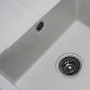 Гранитная мойка для кухни Platinum Aria 5851 белого цвета с темно-серыми точками
