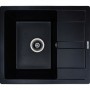 Чорна гранітна мийка для кухні Platinum Aria 5851 з матовою поверхнею