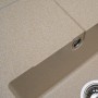 Гранітна кухонна мийка прямокутна 58 на 50 см Platinum Aria 5851 Сафарі з матовою фактурою