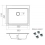 Темно-серая гранитная мойка для кухни Platinum 5852 Vesta Серый Муссон без сушки для посуды