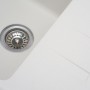 Біла гранітна мийка для кухні Platinum 6243 Liana врізна, з сушаркою для посуду