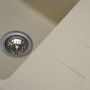Узкая мойка кухонная Platinum 6243 Liana в цвете Айвори с площадкой для посуды