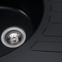 Чорна напівматова мийка для кухні Platinum 6250 Soul з круглою чашею, овальна