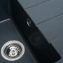Мийка прямокутна гранітна 65 на 50 см Platinum 6550 Intenso Антрацит із крилом