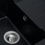 Platinum 6550 Intenso|Черная кухонная мойка с полуматовой фактурой и крылом для посуды 