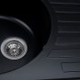 Гранитная черная мойка для кухни Platinum 7750 Lira овальной формы с круглой чашей