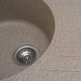 Гранітна мийка 77 см овальної форми із круглою чашею Platinum 7750 Lira Карамель