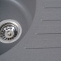 Темно-сіра кухонна мийка овальної форми Platinum 7750 Lira Сірий Мусон з крилом