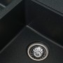 Двухчашевая гранитная мойка для кухни в темном цвете Platinum 7850 Harmony Антрацит