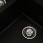 Чорна гранітна мийка на дві чаші без крила Platinum 7850 Harmony у кольорі "металік"