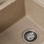 Гранітна кухонна мийка на дві чаші без крила для посуду Platinum 7850 Harmony Карамель