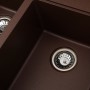 Корічнева гранітна мийка для кухні Platinum 7850 Harmony Мокко на дві великі чаші