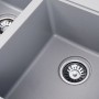 Двочашева мийка кухонна 78 см гранітна Platinum 7850 Harmony Сірий Металік з великими чашами