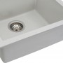 Белая гранитная мойка кухонная с черной крапинкой в размере 78 см Platinum 7850 Troya 