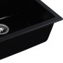 Мийка чорного кольору прямокутної форми з майданчиком для посуду Platinum 7850 Troya матова
