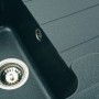 Темна гранітна мийка кухонна з майданчиком для посуду та однією чашею Platinum 7850 Verona Антрацит