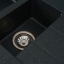 Темна подвійна кухонна мийка з крилом для посуду Platinum 7850W Toskana Антрацит