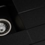 Прямокутна чорна мийка з додатковою чашею Platinum 7850W Toskana Чорний Металік