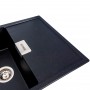 Раковина гранітна для кухні Platinum 8650 Diamond Чорний металік матовий 86х50 см
