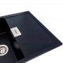 Мийка 86 см гранітна кухонна Platinum 8650 Diamond Чорний матовий з великою чашею