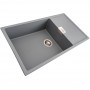 Кухонная гранитная раковина 86 см Platinum 8650 Diamond Серый металлик с сушилкой