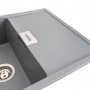 Кухонная гранитная раковина 86 см Platinum 8650 Diamond Серый металлик с сушилкой