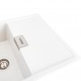 Кухонна мийка 86 см Platinum 8650 Diamond Білий в крапку з великою чашею та сушаркою