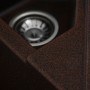 Мийка кутової установки двочашева коричнева Platinum 9950 Pandora Шоколад для кухні