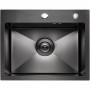 Мойка без сушилки Platinum Handmade 50x45/220 PVD черная из нержавейки толщиной 1,5 и 3 мм