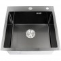 Толстая кухонная мойка Platinum Handmade 50x50/220 PVD Black из нержавеющей стали 1,5 и 3 мм