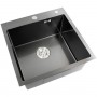 Толстая кухонная мойка Platinum Handmade 50x50/220 PVD Black из нержавеющей стали 1,5 и 3 мм