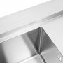 Мойка нержавеющая серии Handmade Platinum 78x43/220 L с глубокой чашей и сушилкой для посуды