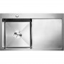 Нержавеющая мойка 86 см на кухню Platinum Handmade 86x50/230 L с крылом для посуды