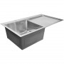 Нержавеющая мойка 86 см на кухню Platinum Handmade 86x50/230 L с крылом для посуды