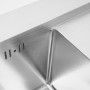Нержавеющая мойка 86 см на кухню Platinum Handmade 86x50/230 L с крылом для посуды