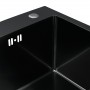 Квадратна глибока врізна мийка Platinum Handmade H 45x45/230 чорна; сталь 1,2 та 3 мм