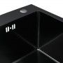 Нержавіюча мийка кухонна Platinum Handmade H 50x40/230 PVD, глибока, в чорному кольорі