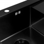 Мойка металлическая черная Platinum H 78x50/230 L с левой чашей из нержавейки 1,2 и 3 мм