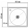 Мойка квадратная с круглой чашей Platinum 4040 декор 0,8 для кухни
