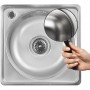 Мойка квадратная с круглой чашей Platinum 4040 декор 0,8 для кухни