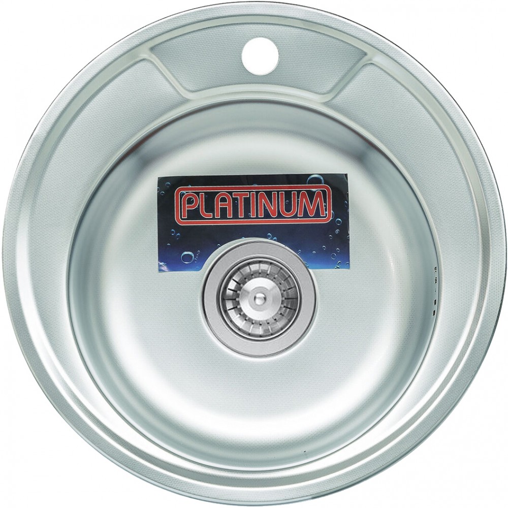 Кругла кухонна мийка 45 см Platinum 450 Декор 0,6 врізна