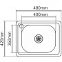 Мойка кухонная врезная 48 см прямоугольной формы Platinum 4842 Сатин 0,6