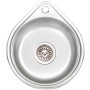 Мойка-капля из нержавейки для кухни Platinum 4843 Полировка 0,6 врезная