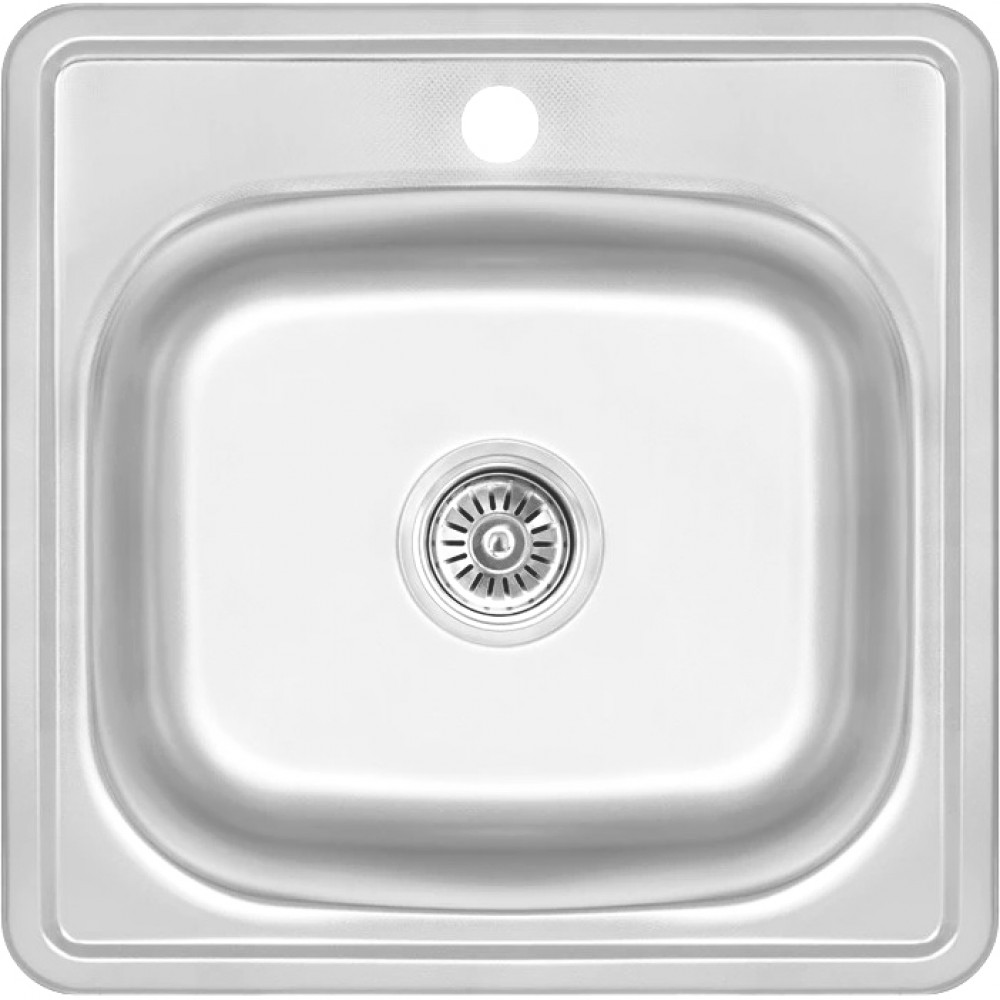 Platinum 4848 Декор 0,6 - кухонная врезная мойка 48 см квадратная с евросифоном