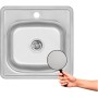 Platinum 4848 Декор 0,6 - кухонная врезная мойка 48 см квадратная с евросифоном
