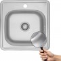 Platinum 4848 Сатин толщиной 0,6 - мойка для кухни врезная квадратная матовая