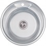 Platinum 490 Декор 0,6 - круглая стальная кухонная мойка 49 см с евросифоном